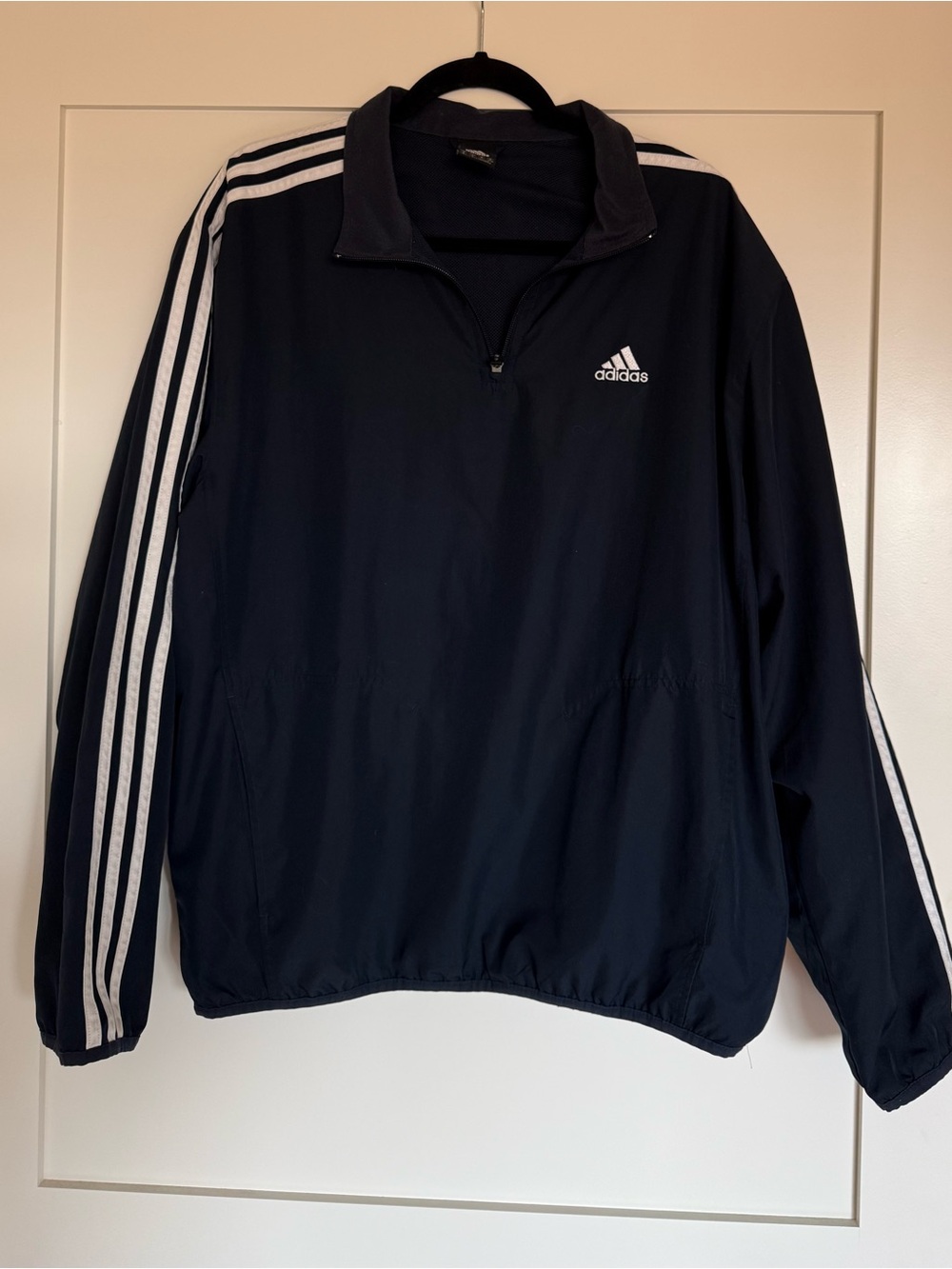 Vintage adidas Navy Windbreaker Jacket with Sherpa collar